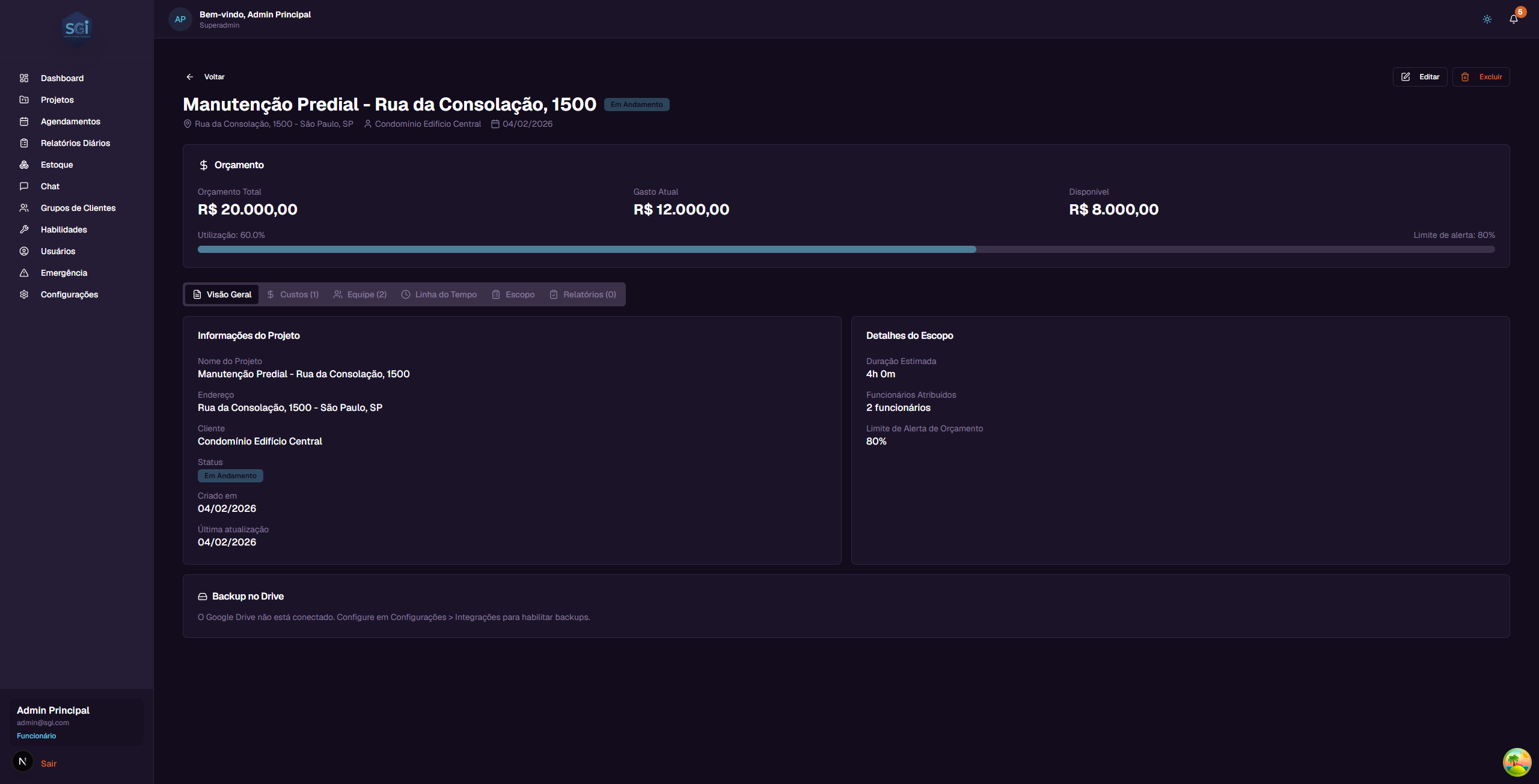 Project details - Overview